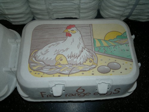 Printed free range egg boxes - egg,